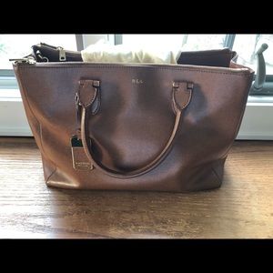 Ralph Lauren Newbury Tote In Saddle